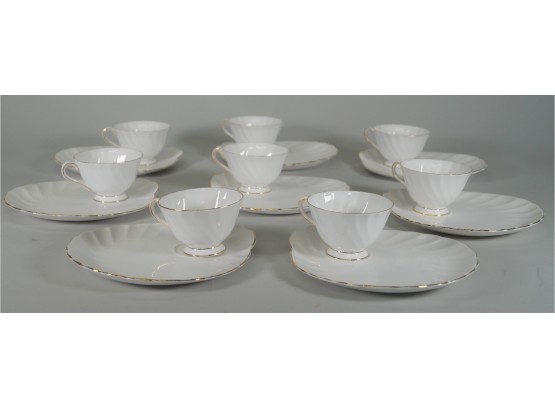 Set Of 8 Royal Tuscan Snack Plates And Mugs