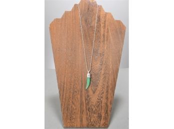 Jade Malocchio Charm On A Sterling Necklace