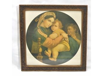 Vintage Madonna And Child Framed Print