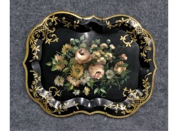 Vintage Floral Tole Tray