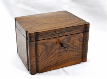 Fine Antique Wood Trinket Box  With Inscription
