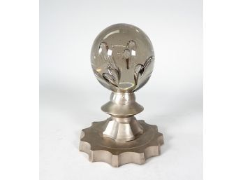 Vintage Abstract Figure With Trapped Bubbles Glass Ball