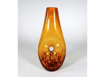Vintage Amber Glass Trapped Bubbles  Vase