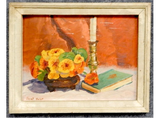 Vintage J. HOLST Flower Still Life Oil Painting