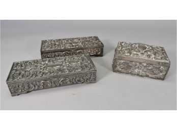 3 Silver-plated Jewelry Boxes - Godinger Silver Art Co.