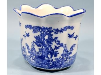 Vintage Asian Blue & White Planter Bowl
