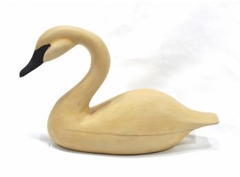 James Haddon Wood Swan With Glass Eyes - Signed