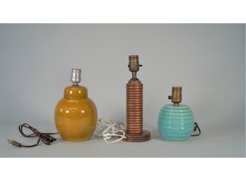 Three Small Vintage Table Lamps