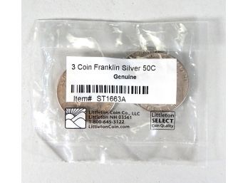 Set 3 Franklin Half Silver Dollars