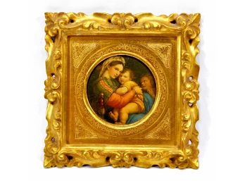 Vintage Italian Picture Madonna And Child