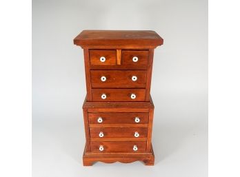 Antique Miniature 7-drawer Dresser Cabinet Porcelain Handles
