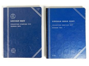 Lot 2 Whitman 1941 Lincoln Cent Collection Folders With Coins