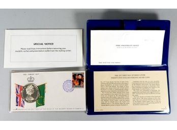 1977 Cook Islands Silver 25 Dollar Proof Coin & First Day Cover Set