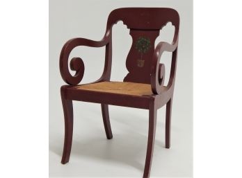 Red Painted Classical Arm Chair
