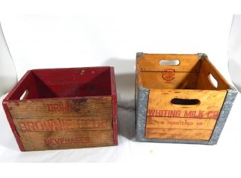 Two Antique Advertising Beverage Crates