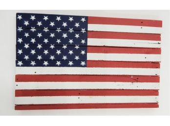 Signed Wooden American Flag