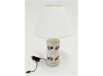 Two White Porcelain Decorated Lamps