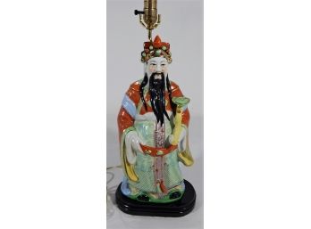 Porcelain Figural  Asian Lamp