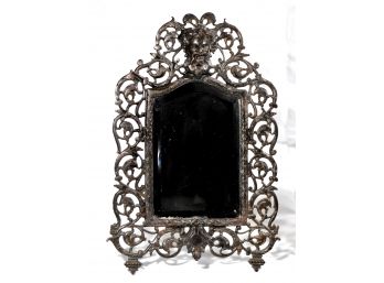 Antique 19th C. Cast Iron Figural Vanity Mirror