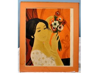 Beautiful Girl - Vintage Artist Signed Certified Limited Numbered 112/375  Lithograph COA