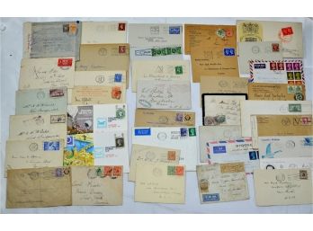 Lot 37 Vintage Foreign Covers To US - England, Ireland, Canada