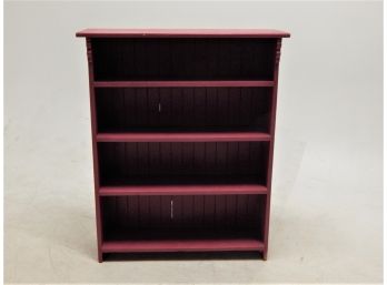 Antique Red Painted Four Shelf Bookcase