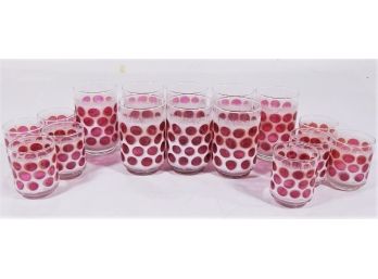 MCM Liberty Cranberry Coin Glasses