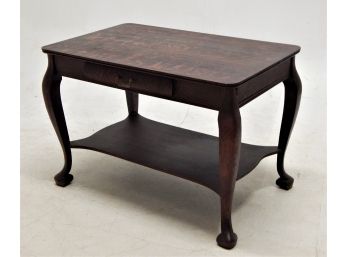Victorian Tiger Oak Library Table