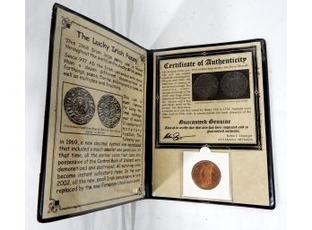 Ireland 'The Lucky Irish Penny'  Coin In Folder COA
