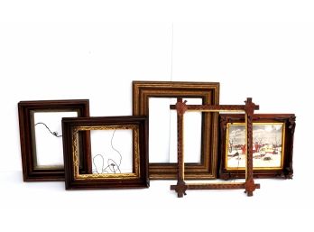 Lot 5 Antique Wooden Picture Frames