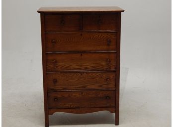 Six Draw Oak Chest Of Drawers