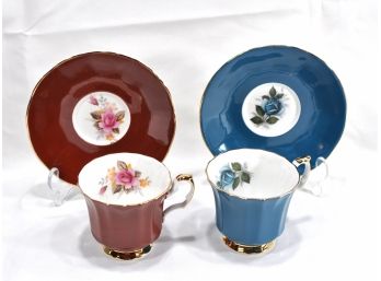 Vintage New 2 Cup & Saucer Sets-  Elizabethan Staffordshire Bone China