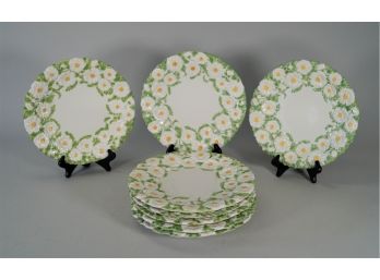 Set Of 8 Vintage Daisy Plates, Italy