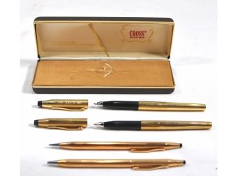 Lot 4 Vintage CROSS 14K & 12K Gold Filled Pen / Pencils
