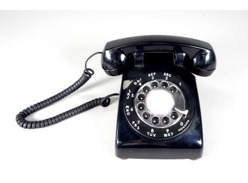 Vintage 60s Western Electric Black Rotary Desk Phone
