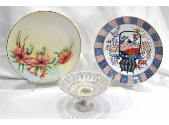 Vintage Porcelain Platters & Benson Footed Bowl