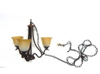 3-light Chandelier With 12' Long Chain