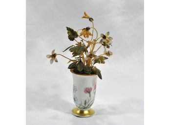 Vintage German Flower Bouquet  Porcelain & Enameled Metal