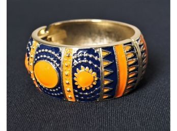 Large Enamel Bangle Bracelet, New