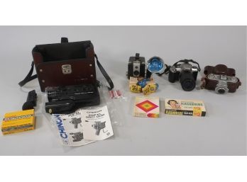 Lot Of Vintage Cameras And Accessories
