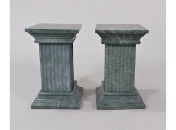 Pair Of Green Marble Columns