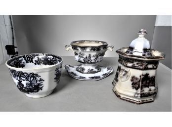 5 Pieces Of Antique Porcelain Pottery