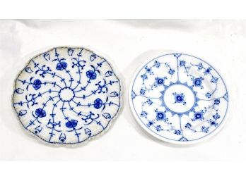 Lot 2 Vintage Blue & White Plates- Royal Copenhagen, Bavaria