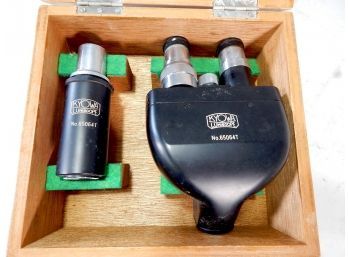 Vintage Kyowa Lumiscope Microscope Lenses With Wooden Box