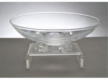 Steuben Footed Glass Bowl, Signed