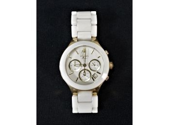 DKNY Ladies White Chronograph Watch