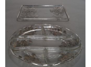 Pair Of Silver Overlay Serving Dishes