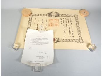 Vintage Japanese Yamaoka Letter And Poster