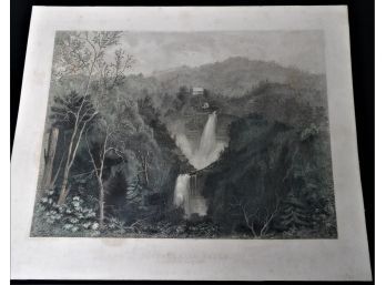 Colored Litograph Of Cattskill Mountains