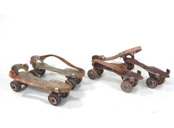 Antique Roller Skates Two Pairs